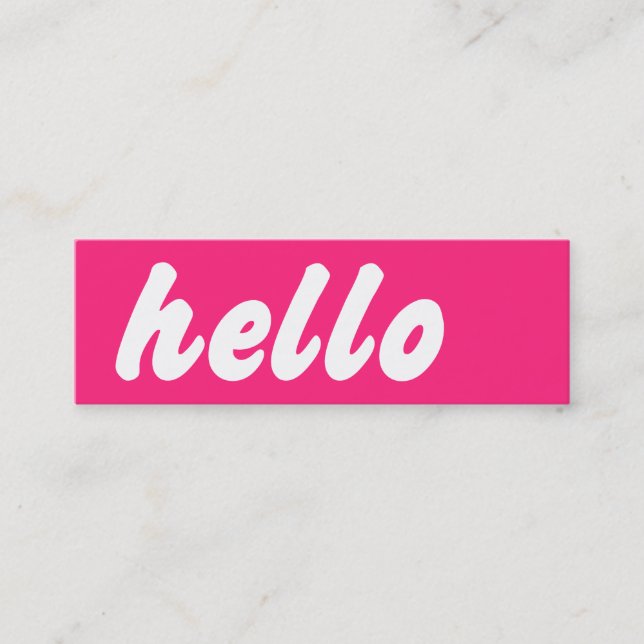 Minitarjeta De Visita Hello Pink (Anverso)