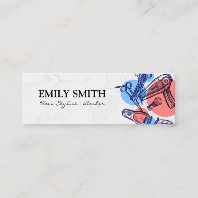 Minitarjeta De Visita Herramientas de cuidado de pelo | Barber | Hair St (Anverso)