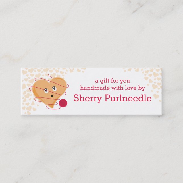 Minitarjeta De Visita Hilados de crochet de tejido cardíaco de estilo vi (Anverso)