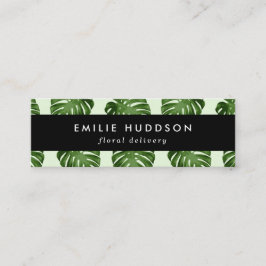 Minitarjeta De Visita Hojas de palma, hojas verdes, flores