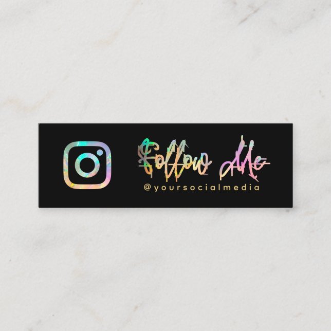 Minitarjeta De Visita Holográfico seguir el código QR de los medios soci (Anverso)