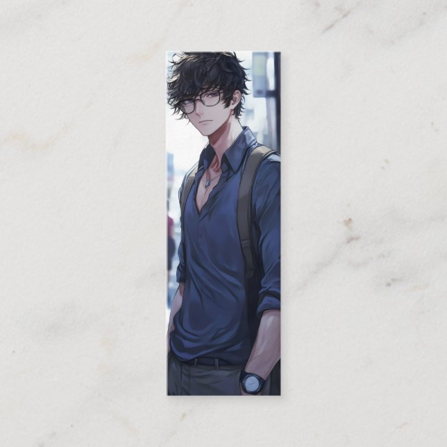 Minitarjeta De Visita Hombre joven guapo Anime (Anverso)