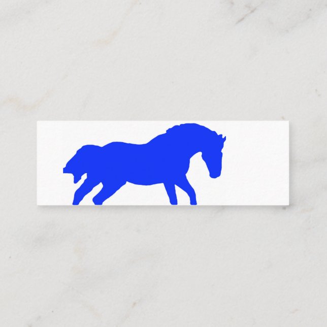 Minitarjeta De Visita Horse Equine Minimal Royal Blue Business Card (Reverso)