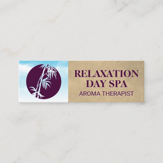 Minitarjeta De Visita Icono de bambú | Nubes y cielo (Anverso)