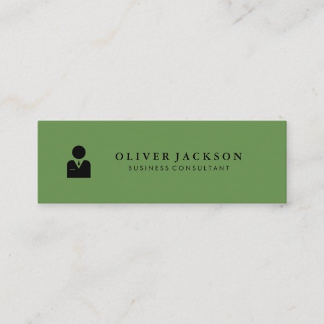 Minitarjeta De Visita Icono empresarial simple / verde (Anverso)