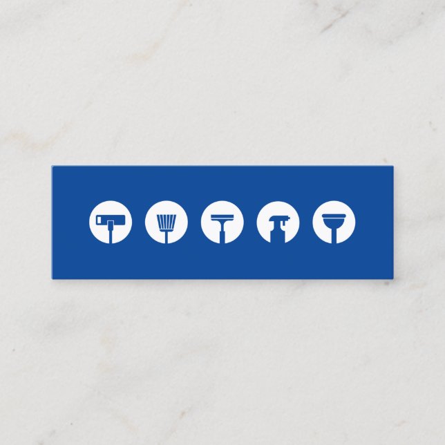 Minitarjeta De Visita Iconos de servicios de limpieza (Anverso)