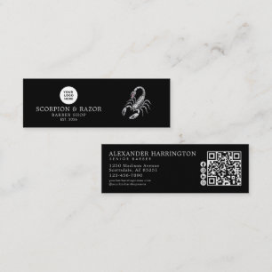 Minitarjeta De Visita Iconos Sociales Código Qr Escorpión de Plata Barbe