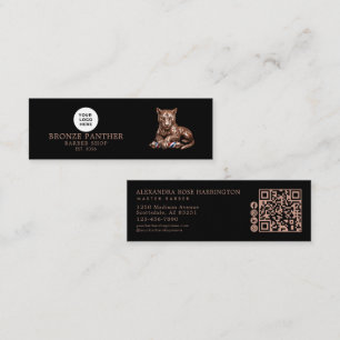 Minitarjeta De Visita Iconos sociales de código QR de pantera de oro ros