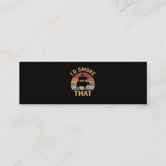 Minitarjeta De Visita Id Fumar Ese Gracioso Regalo De Parrilla Para Fuma (Anverso)