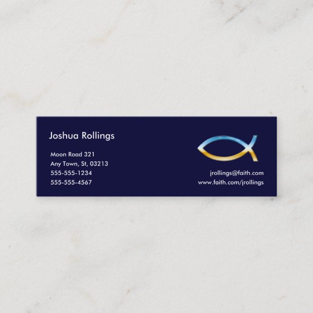 Minitarjeta De Visita Iglesia cristiana| Pastor (Anverso)