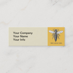 Minitarjeta De Visita Ilustración antigua de insecto bug abeja reina