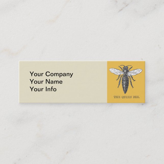 Minitarjeta De Visita Ilustracion de antigüedades de insectos de Queen B (Anverso)