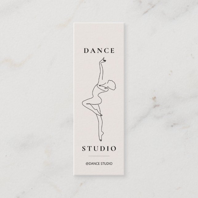 Minitarjeta De Visita Ilustracion de estudio de danza de línea moderna (Anverso)