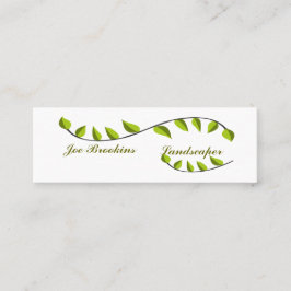 Minitarjeta De Visita Ilustracion ecológico natural de hoja verde