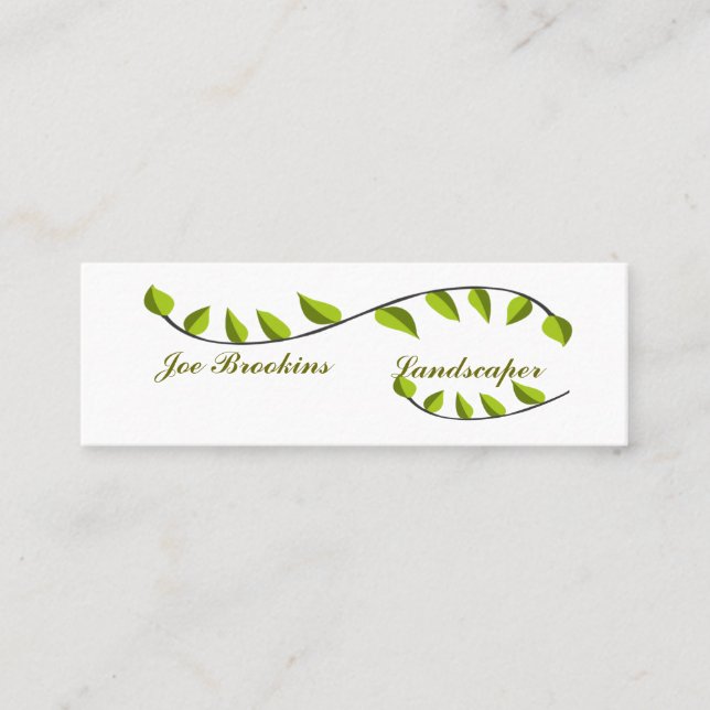 Minitarjeta De Visita Ilustracion ecológico natural de hoja verde (Anverso)