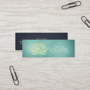 Minitarjeta De Visita Impartidor de yoga grunge y oro de oro brillante