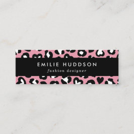 Minitarjeta De Visita Impresión animal, leopardo rosado, puntos de chita