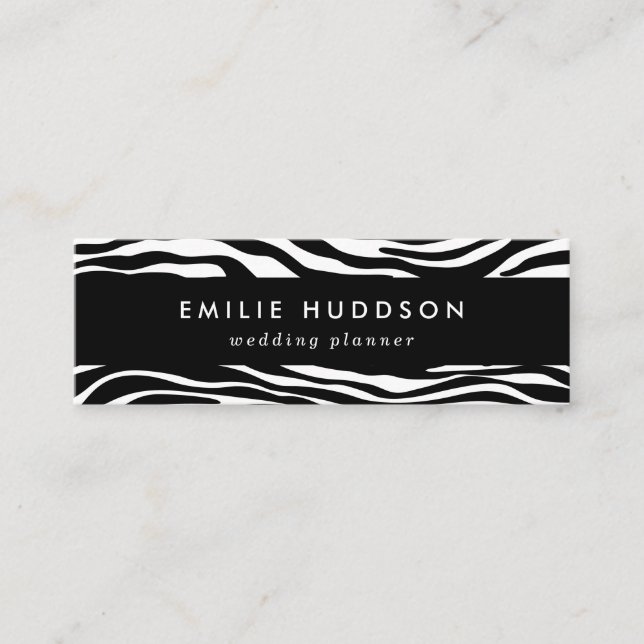 Minitarjeta De Visita Impresión de cebra, rayas de cebra, negro y blanco (Anverso)