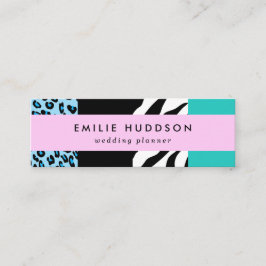 Minitarjeta De Visita Impresión de leopardo, impresión de cebra, impresi
