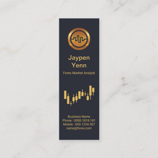 Minitarjeta De Visita Índice de Bolsa Graph Blue Elegance (Anverso)