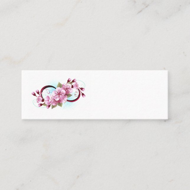 Minitarjeta De Visita Infinito con las flores de flores de Sakura Blosso (Anverso)