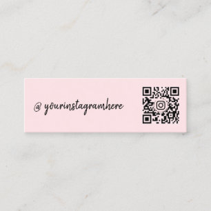 Minitarjeta De Visita Influencer de redes sociales rosa código qr de Ins