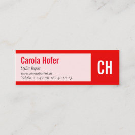 Minitarjeta De Visita Iniciales en rojo