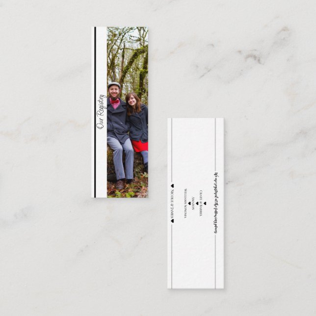 Minitarjeta De Visita Inscripción mínima de Boda de fotos Inscripción In (Anverso / Reverso)