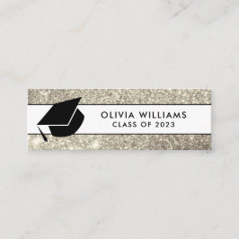 Minitarjeta De Visita Inserción de graduación con tapón de Purpurina bla