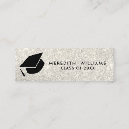 Minitarjeta De Visita Inserción de graduación de cierre de grado blanco 