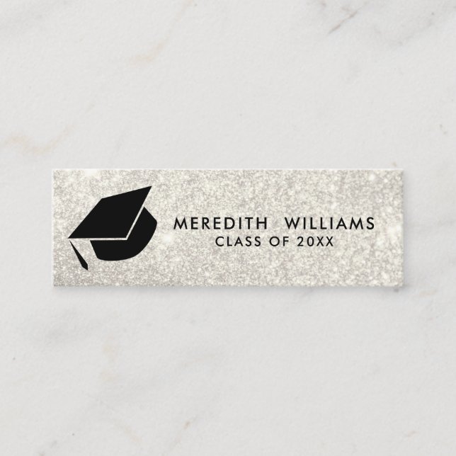 Minitarjeta De Visita Inserción de graduación de cierre de grado blanco  (Anverso)