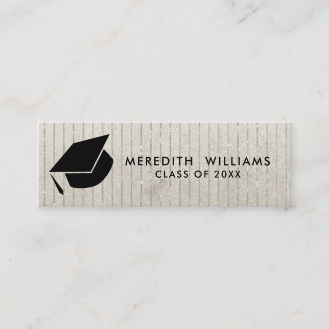 Minitarjeta De Visita Inserción de graduación de tapón de purpurina a ra (Anverso)