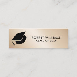 Minitarjeta De Visita Inserción de graduación de tapón metálico de oro