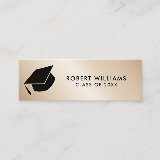 Minitarjeta De Visita Inserción de graduación de tapón metálico de oro (Anverso)