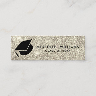 Minitarjeta De Visita Inserto de graduación de tapa de Purpurina platea