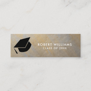 Minitarjeta De Visita Inserto de graduación del tapón metálico de oro