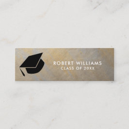 Minitarjeta De Visita Inserto de graduación del tapón metálico de oro gr