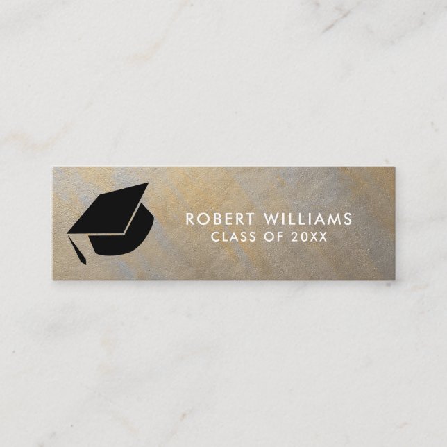 Minitarjeta De Visita Inserto de graduación del tapón metálico de oro gr (Anverso)