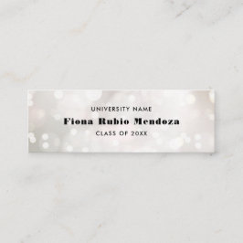 Minitarjeta De Visita Inserto de nombre de graduación perla bokeh blanco