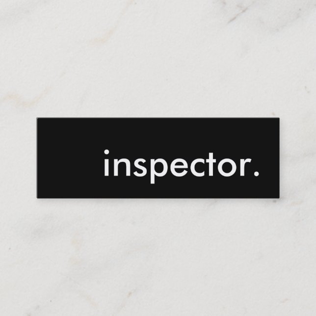 Minitarjeta De Visita inspector. (Anverso)