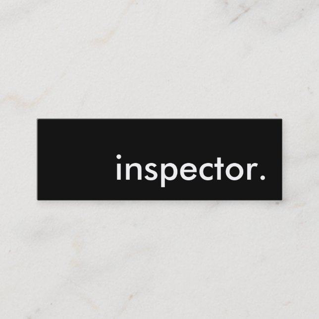 Minitarjeta De Visita inspector. (Anverso)