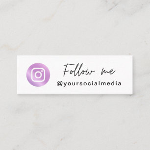 Minitarjeta De Visita Instagram de gradiente púrpura metálico Sígueme QR