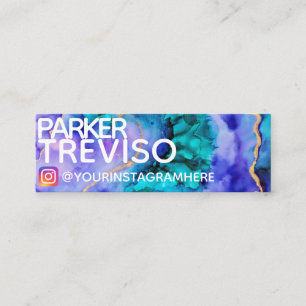 Minitarjeta De Visita Instagram social de los medios de la pintura azul