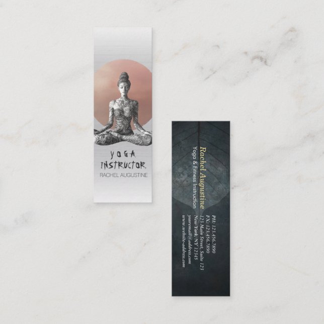 Minitarjeta De Visita Instructor de Meditación de Yoga Reiki Master Lotu (Anverso / Reverso)