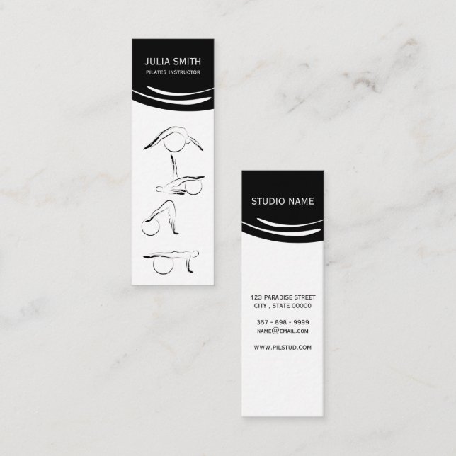 Minitarjeta De Visita Instructor de Pilates (Anverso / Reverso)