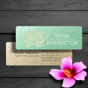 Minitarjeta De Visita Instructor de Reiki de Meditación de Yoga de oro V