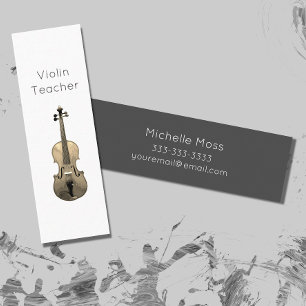 Minitarjeta De Visita Instrumento musical del profesor de violín minimal