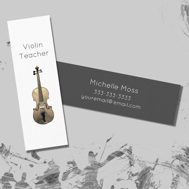 Minitarjeta De Visita Instrumento musical del profesor de violín minimal (Subido por el creador)