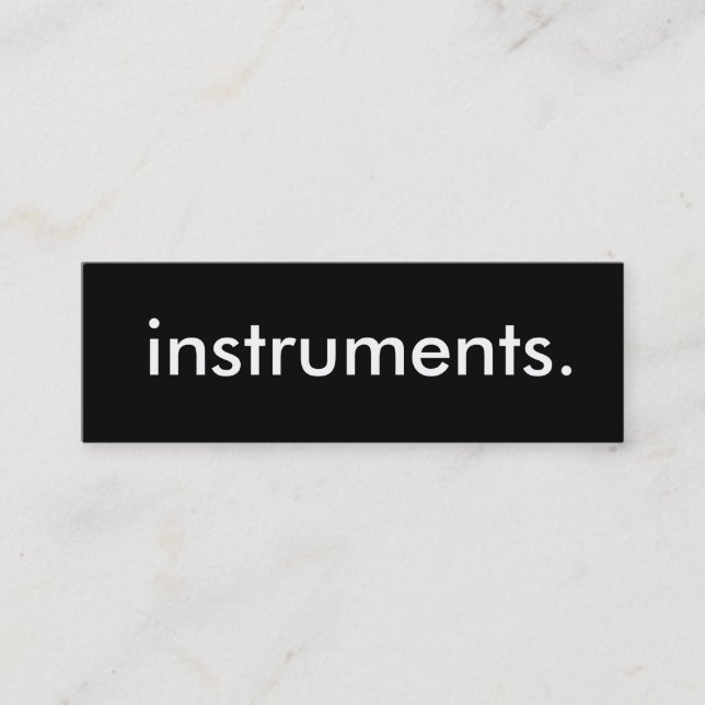Minitarjeta De Visita instrumentos. (Anverso)