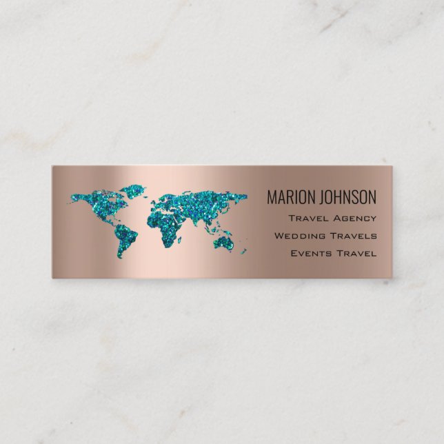 Minitarjeta De Visita Inversiones Finanzas Viajar Blog World Map Gold (Anverso)